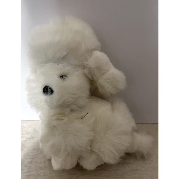 White Poodle Puppy Dog Plush Arts Toys Vintage 1990 Korea stuffed animal 10" - Picture 1 of 5